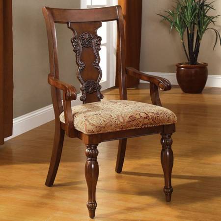 SEYMOUR ARM CHAIR Dark Oak Finish